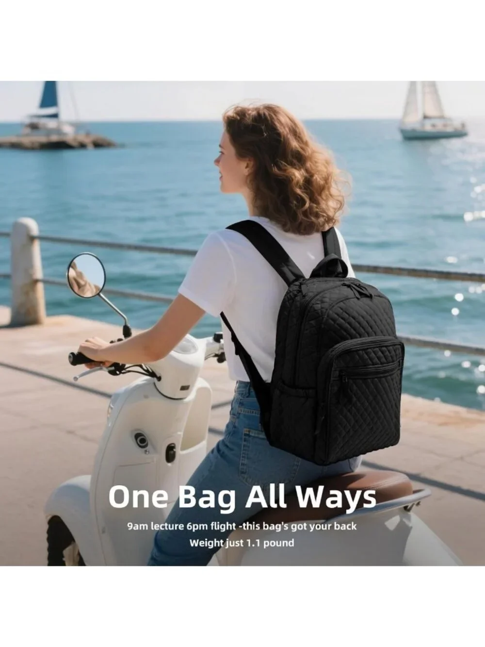 Stylish Waterproof Quilted Backpack for Women | Casual College Daypack for